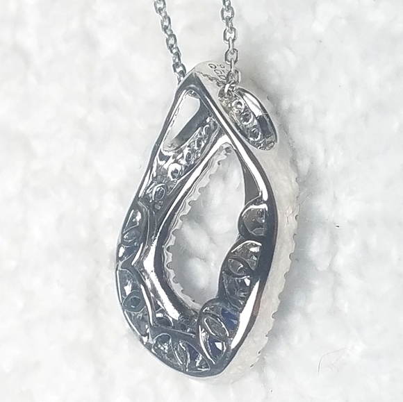 📌 SOLD📌 BLUE SAPPHIRES CUBIC ZIRCONIA PENDANT - Picture 7 of 9
